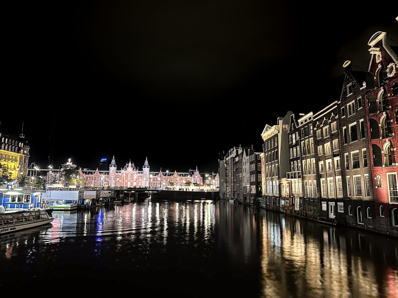 Amsterdam canal at night