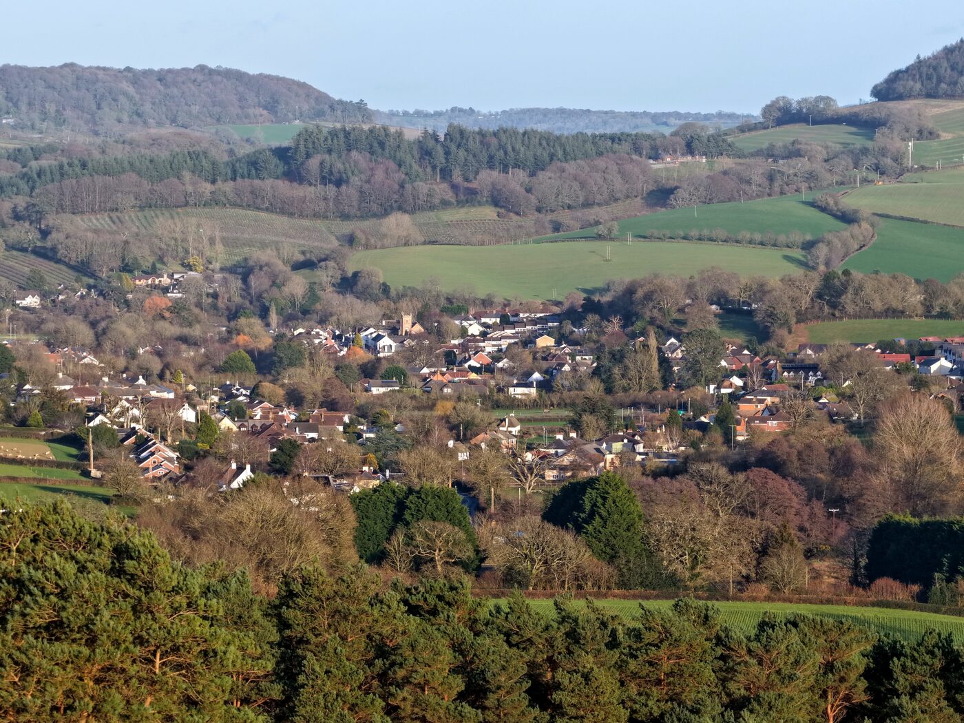 Aerial view of Devon village